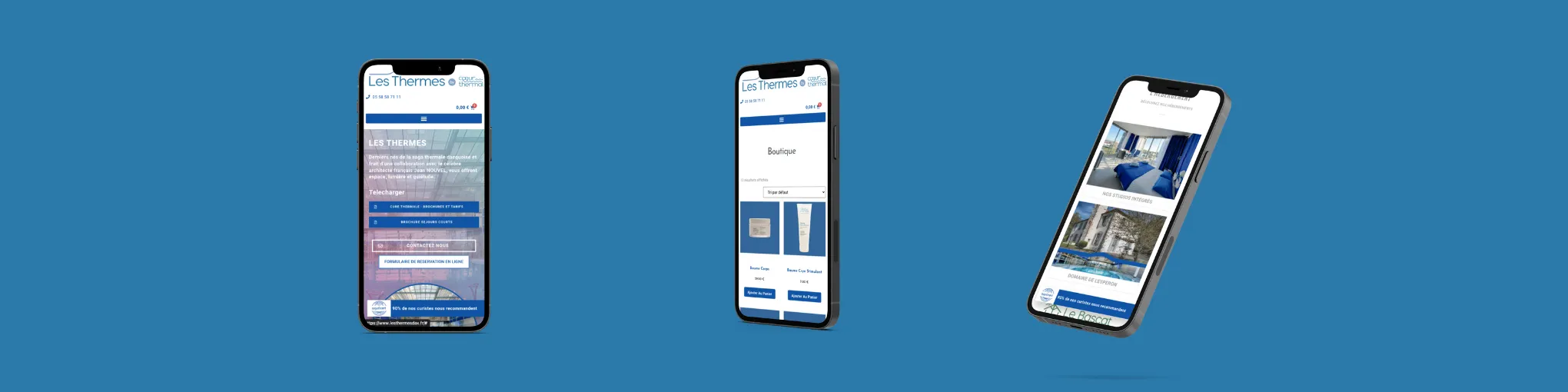 Boutique en ligne mockups thermes à dax